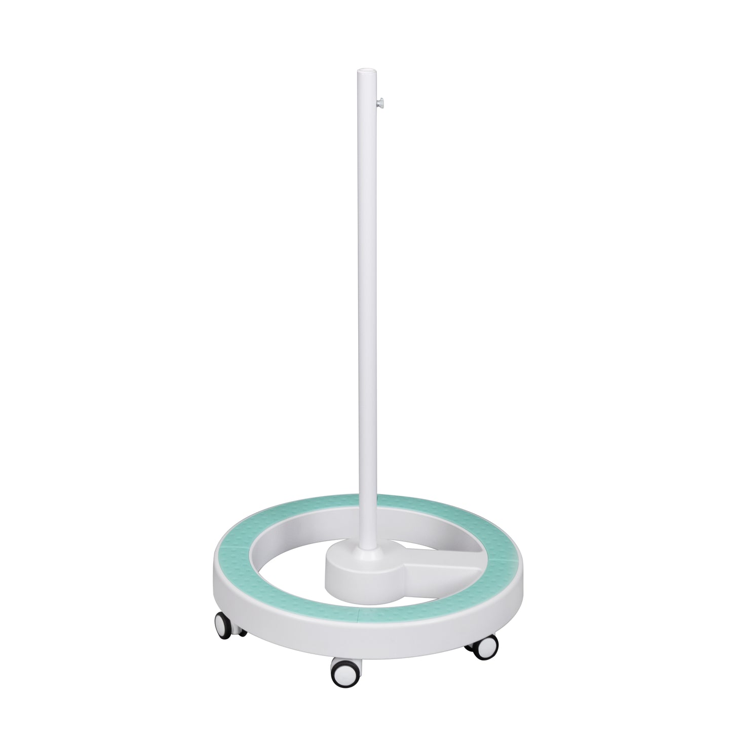 Stojak mobilny Lumeno 6159 z pierścieniem na stopę w kolorze zielonym, szarym lub czarnym, wersja designerska