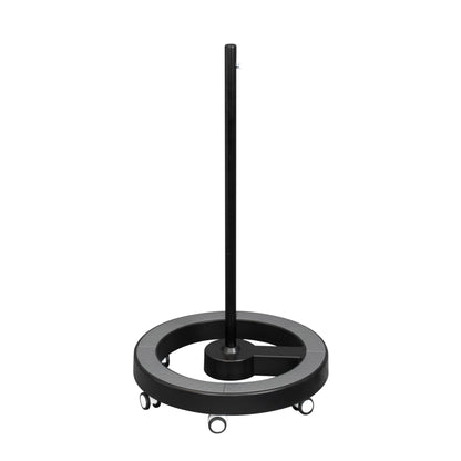 Stojak mobilny Lumeno 6159 z pierścieniem na stopę w kolorze zielonym, szarym lub czarnym, wersja designerska