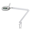 Lampa z lupą Lumeno 721X w kolorze szarym z zaciskiem stołowym, widok ogólny