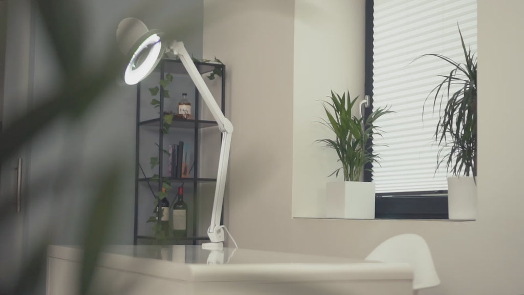 Lumeno 721X Lampa z lupą/Lampa warsztatowa 60 LED, kolorowa osłona gumowa