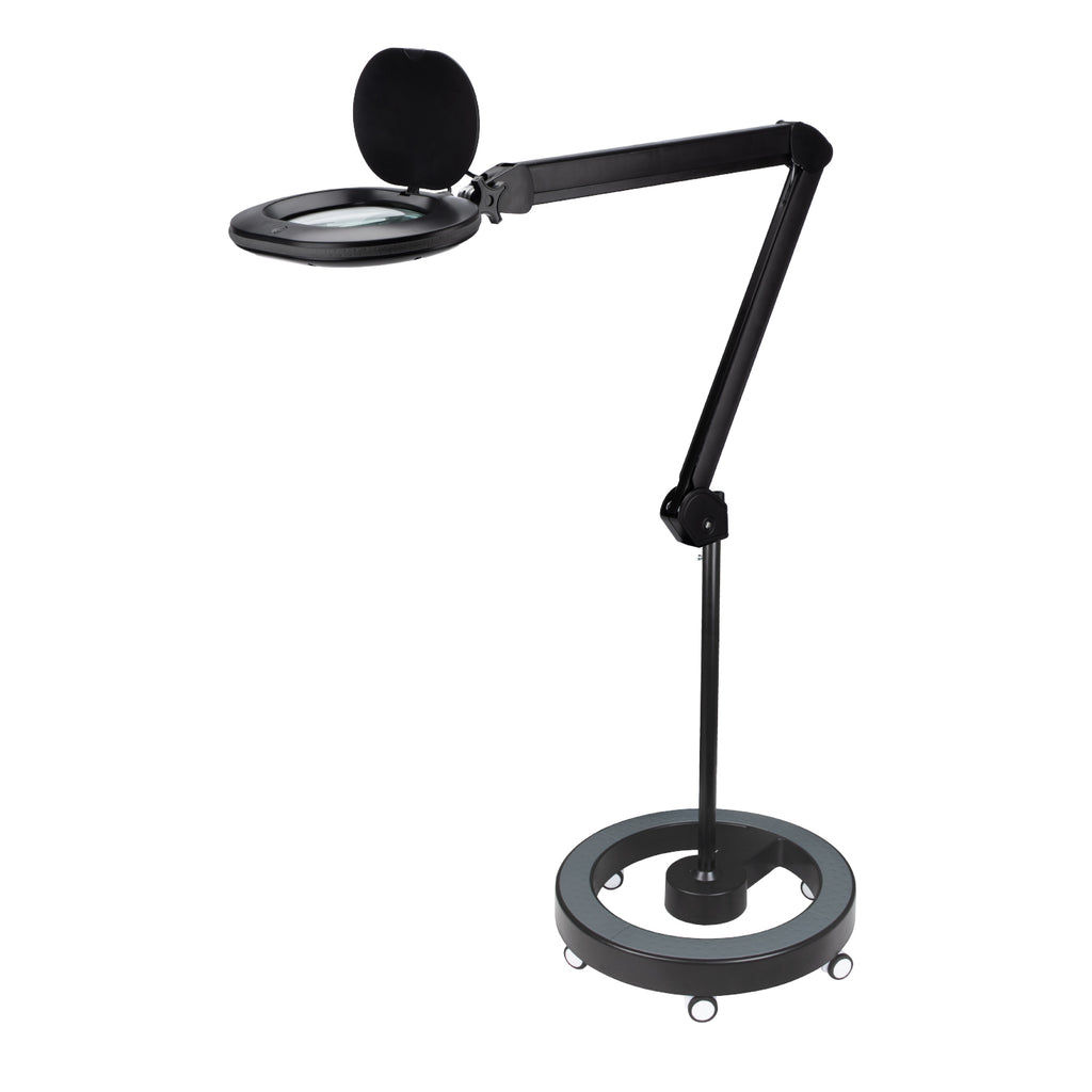 Lumeno 8613 magnifying lamp in black on rolling stand 6159