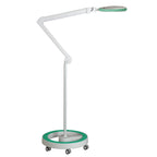Lampa z lupą Lumeno 721X z zieloną osłoną gumową w zestawie ze statywem jezdnym