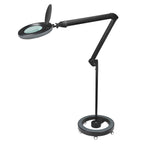 Lampa z lupą Lumeno 721X w kolorze czarnym w zestawie ze statywem jezdnym