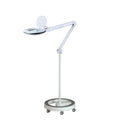 Lumeno 8613 magnifying lamp with rubber ring on rolling stand 6159