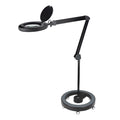Lumeno LED magnifying lamp 851X with mobile rolling stand - flexible positioning for cosmetics, nail design and foot care with 5-step dimmable LED light